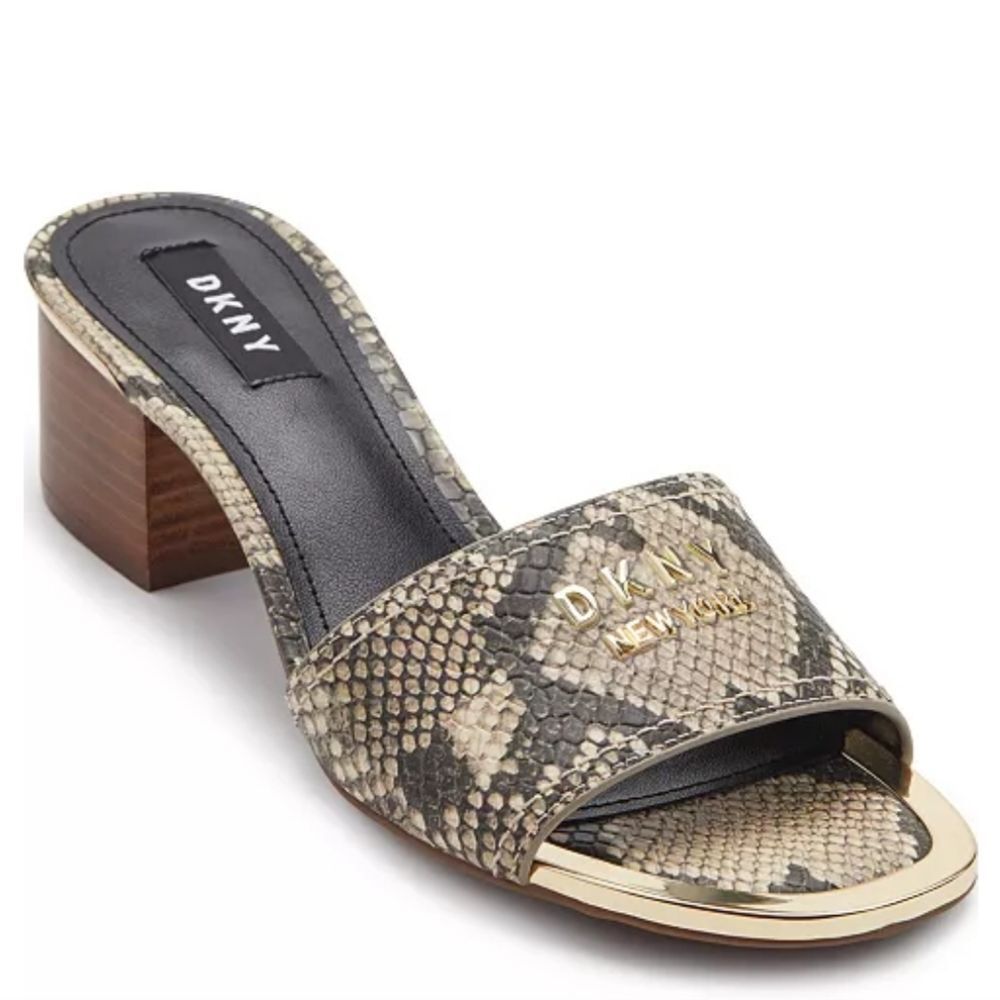 DKNY FAMA LOGO DRESS WOMENS MULE SANDALS G1